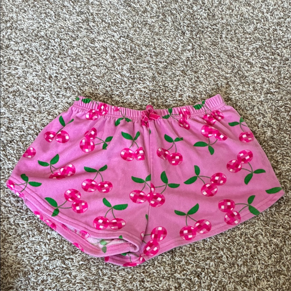 Pink Cherry Print Shorts